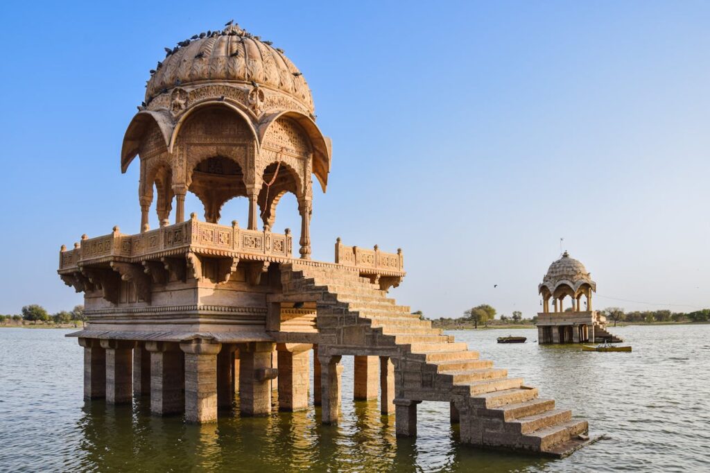 Pavilions on Gadisar Lake